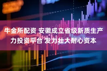 牛金所配资 安徽成立省级新质生产力投资平台 发力壮大耐心资本